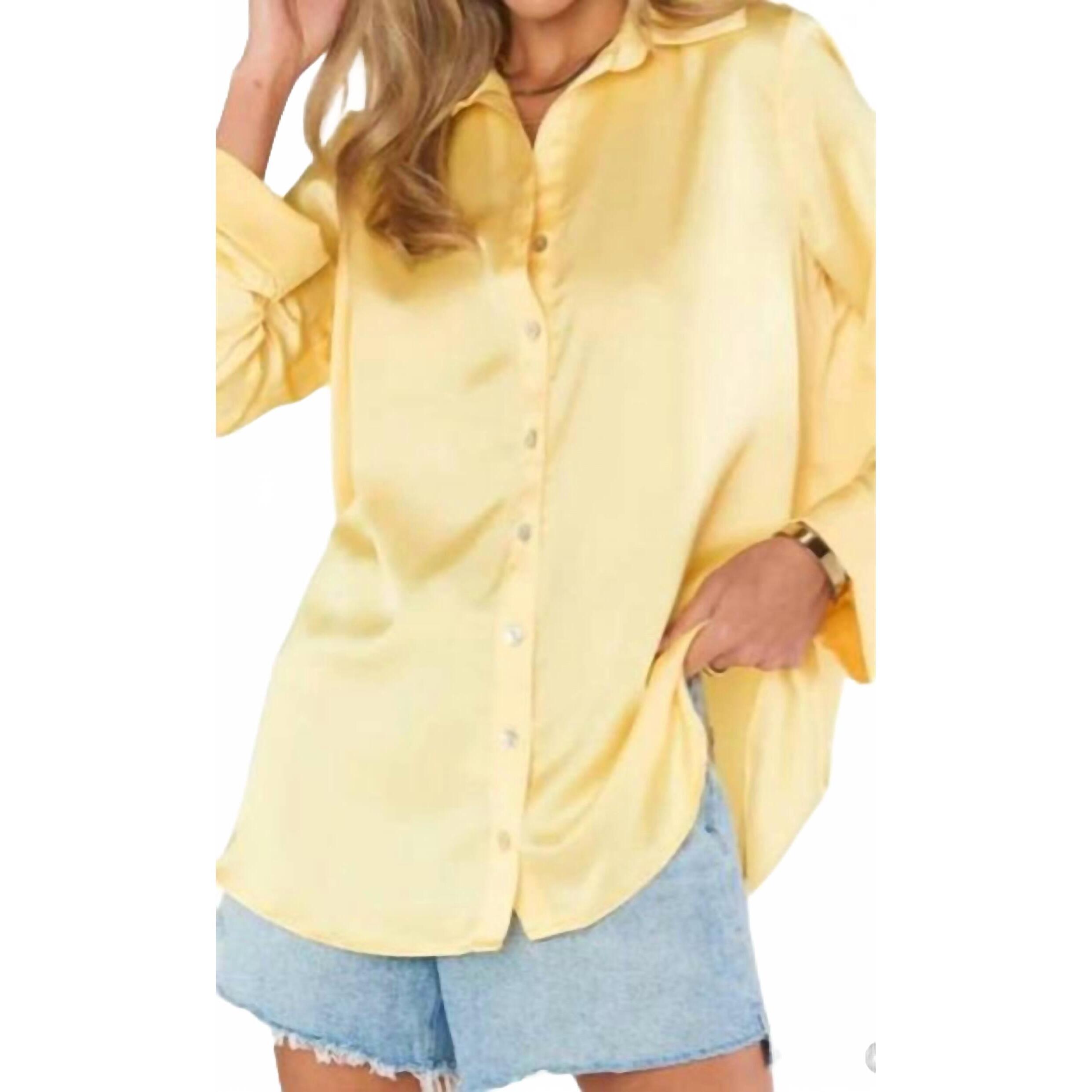 New Show Me Your Mumu Smith Button Down In Butter Yellow